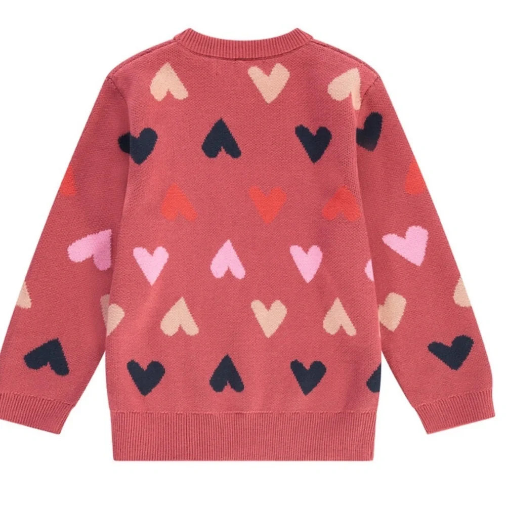 STAINS AND STORIES All over heart knit crew neck pull over 💗